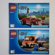 Lego CITY 60017 Flatbed Truck INSTRUCTION MANUALS 1 & 2 ONLY Booklets No Bricks