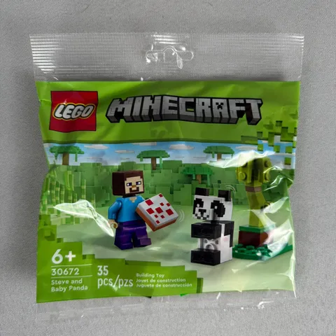 Lego #30672 Steve and Baby Panda Minecraft Brand New Sealed Polybag
