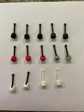 LEGO Vintage Part 298c02, 03, 04. Black levers with multi-color small base