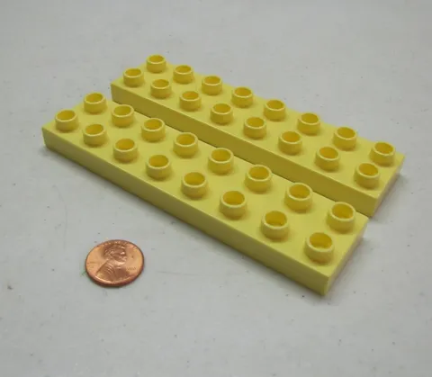 Lego Duplo 2 Thin 2x8 Light Yellow Blocks Building Block House Town Castle