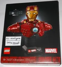 LEGO 76327 Iron Man MK4 Bust: BRAND NEW BUST + DISPLAY PLAQUE (no minifigure)