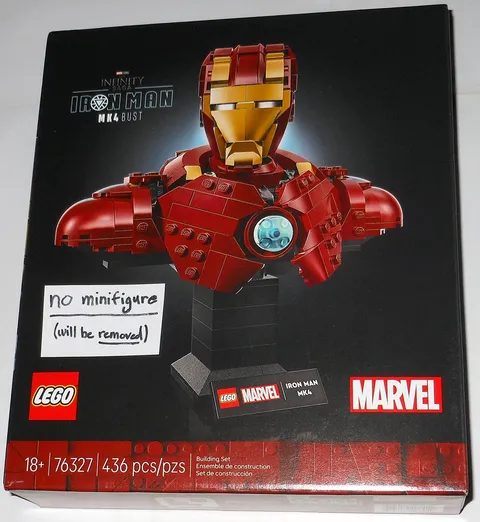 LEGO 76327 Iron Man MK4 Bust: BRAND NEW BUST + DISPLAY PLAQUE (no minifigure)