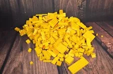 LEGO Bulk Lot 1.2 Pounds Building Bricks Blocks Genuine Yellow