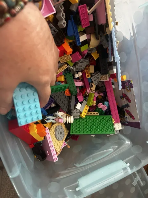 Lego Bulk Lot Of 6 Lbs Pounds Misc Blocks Parts Friends, Heads, People In Tote