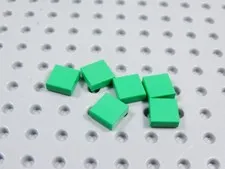 LEGO Lot of 6 Bright Green 1x1 Smooth Tiles Plates BM