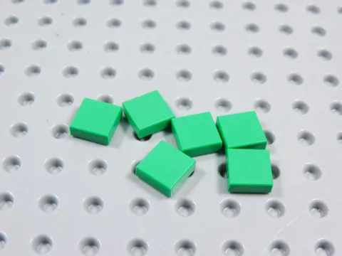 LEGO Lot of 6 Bright Green 1x1 Smooth Tiles Plates BM