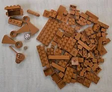 100+Lot LEGO Medium Nougat Specialty Pieces Stairs Drawers Treasure Chest Bricks