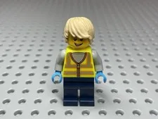 LEGO Minifigure Male Neon Yellow Safety Vest Stripes Torso: 973pb4658c01
