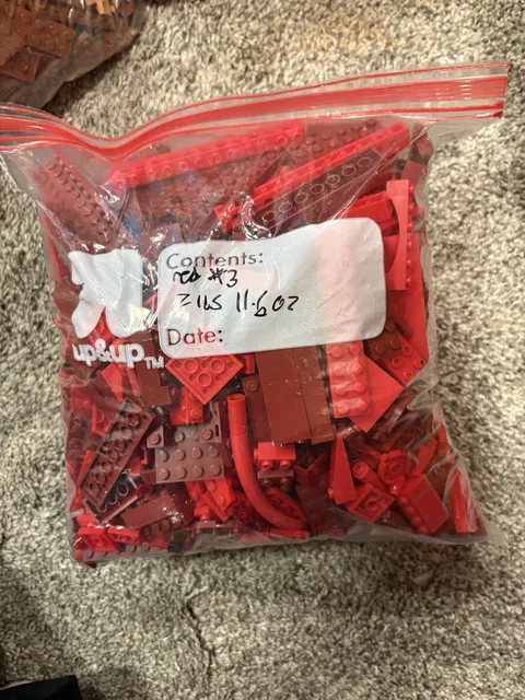 LEGO Red Plastic Bricks & Pieces Bulk Lot Parts Mixed 6 lbs
