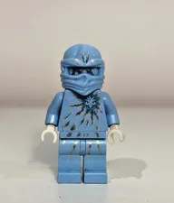 LEGO Ninjago NRG Zane Minifigure Ice Ninja Gold Lightning Rare – Cracked