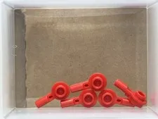 LEGO Parts - Red Bar 1L with 1 x 1 Round Plate - No 32828 - QTY 5