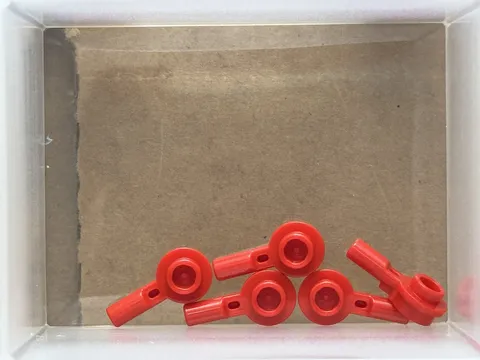LEGO Parts - Red Bar 1L with 1 x 1 Round Plate - No 32828 - QTY 5
