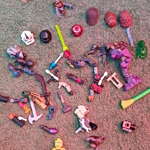 LEGO Bulk Lot Minifigure Parts & Accessories Helmets Heads Multicolor