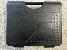 VTG 1997 Lego Black 12 x 10 Storage Carrying Case Plastic Latch Closure Box USA