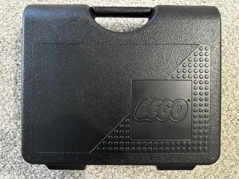 VTG 1997 Lego Black 12 x 10 Storage Carrying Case Plastic Latch Closure Box USA
