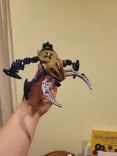 Bionicle Visorak Kahgarak MOC. Flat Gold Body with Dark Blue.  Rare