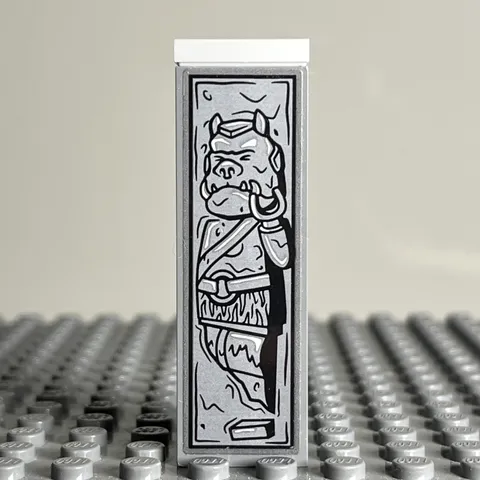 LEGO STAR WARS GAMORREAN in CARBONITE BRICK STICKER USED FROM 75312 2454pb232 3B