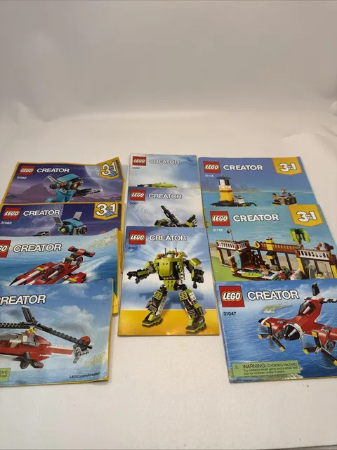 Lego Creator Instruction Manuals - Lot of 10 - 31007 - No Bricks