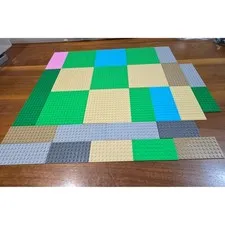 Lego Baseplates Bulk Lot Mixed Sizes and Colors Green Blue Tan Grey Pink