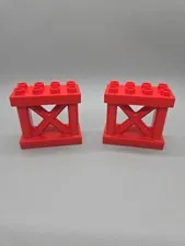 Lego Duplo Red Bridge Support Girder Beam Lot Of 2 65156