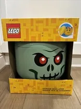 Lego LARGE Green Skeleton Zombie Storage Head Container NEW Halloween