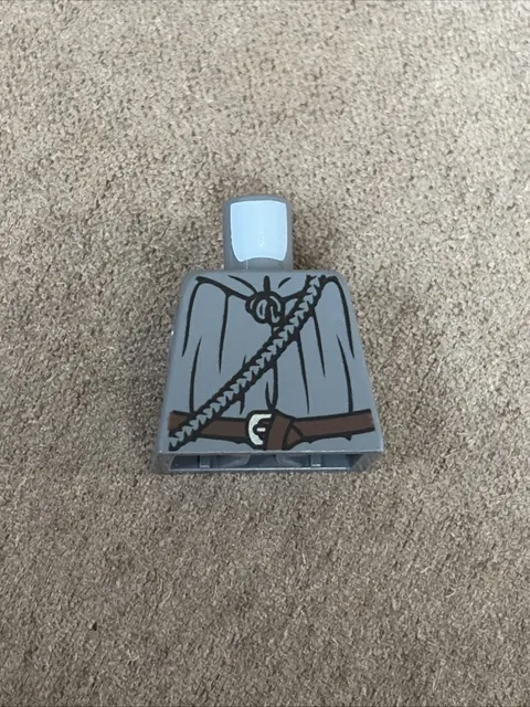 LEGO 2010s Lord of the Rings Minifigure Gray Rope Torso For Gandalf Incomplete