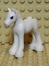 LEGO Friends White Horse Foal Pony 11241pb04 Reddish brown eyes 3 eyelash 41089
