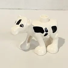 Lego Duplo Figure White Spotted Calf