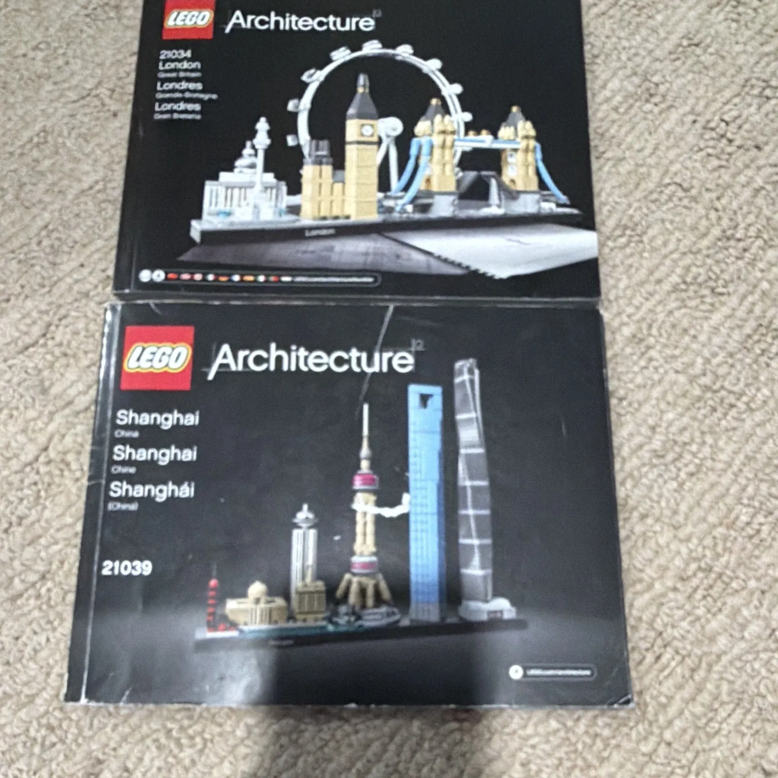 LEGO Architecture London 21034 Shanghai 21039 Illustrated Manual Booklet
