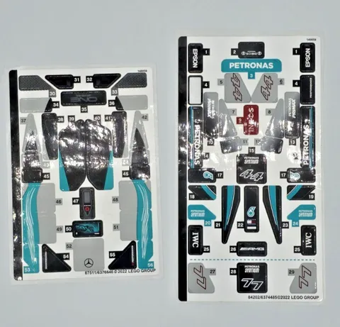 LEGO 76909 STICKER SHEETS 1 & 2 Mercedes-AMG F1 W12 E Performance & Project One