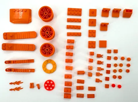 LEGO Orange Bricks Replacement Various Parts 70 Pieces