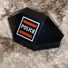 LEGO 1989 Space Police Black Panel 3x3x6 Corner Convex Right Side 2468pb03 6886
