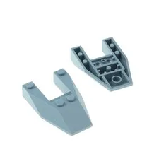 2x LEGO Wedge Plate 6x4x1 Sand Blue Slope Front 4143112 6153a
