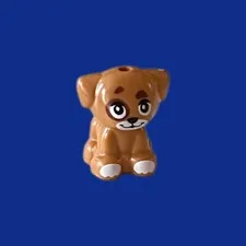 New Lego Animals Rare Smirking Tan Puppy Dog Minifigure