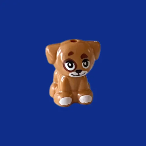 New Lego Animals Rare Smirking Tan Puppy Dog Minifigure
