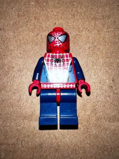 LEGO Spider-Man 1 Tobey Maguire Minifigure spd001 Silver Webbing From 4851 4852
