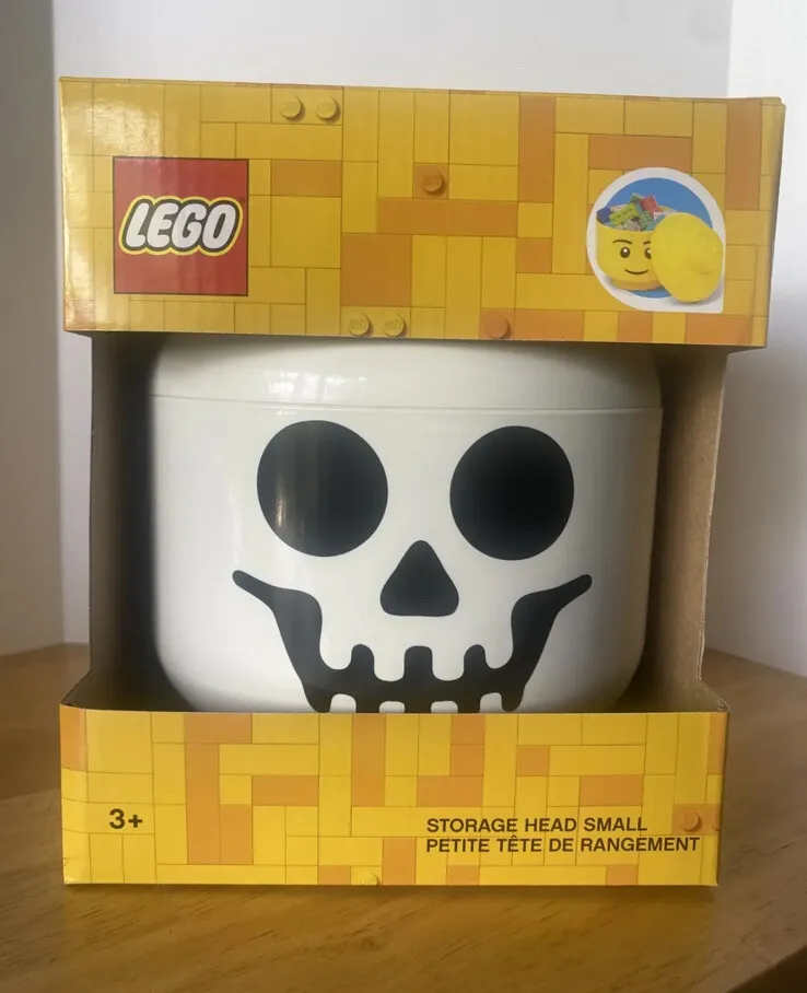 LEGO Halloween Storage Head Small Skeleton Candy Bucket. NEW In Box
