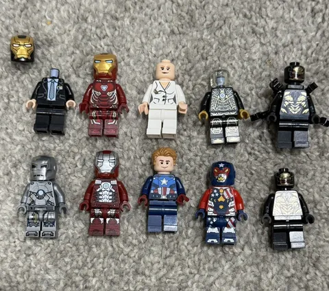 Lego Marvel Minifigure Lot Iron Man Mark 50, 1, 5, 41 Pepper Potts Justin Hammer