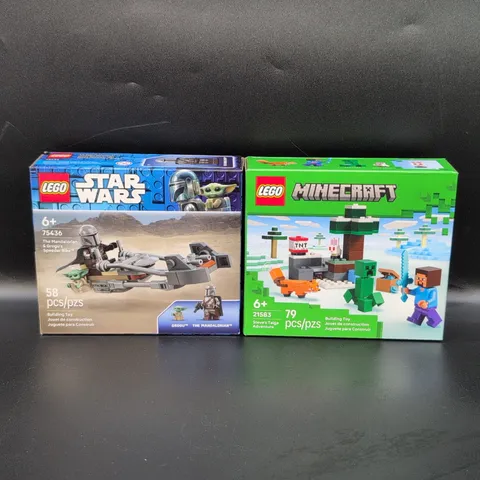 Lego Minecraft Steve's Taiga Adventure 21583 & Star Wars Speeder Bike 75436 Set