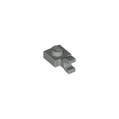 LEGO 100x Light Gray Plate, Modified 1 x 1 with U Clip inv.600