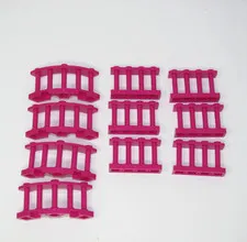 LEGO FENCE 4x4x2 1x4x2 Quarter Round Magenta 6 straight 15332 & 4 curved 21229
