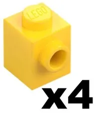 Lego Part 87087 BRICKS Yellow Stud on 1 Side 1 x 1 Qty 4 YL03
