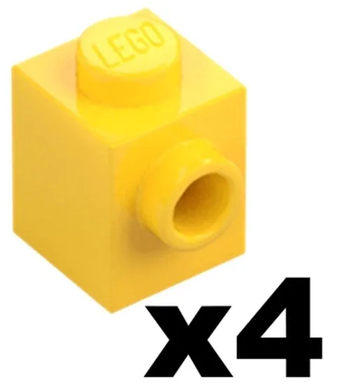 Lego Part 87087 BRICKS Yellow Stud on 1 Side 1 x 1 Qty 4 YL03