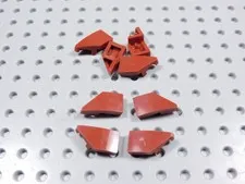 LEGO Lot of 8 Dark Red 2x1 Curved Wedge Slopes Left & Right BD