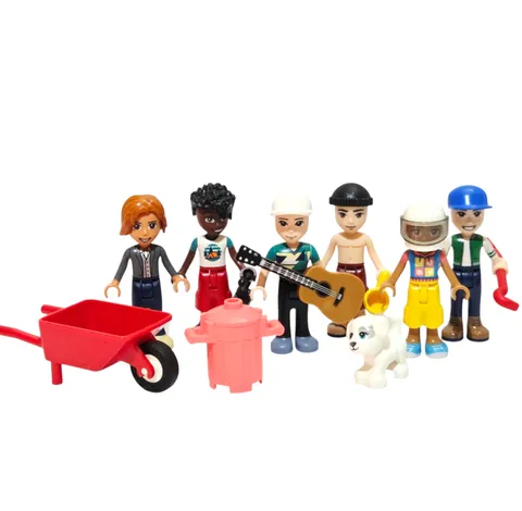 LEGO Friends 6 Boy Mini Doll Figure Lot Male Characters w/ Accessories Authentic