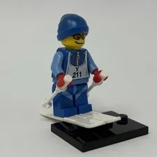 Lego Skier Minifigure Collectible Series 2 CMF Complete w/ Poles & Skis