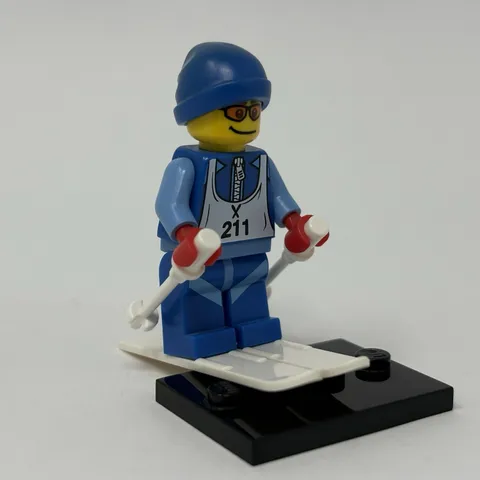 Lego Skier Minifigure Collectible Series 2 CMF Complete w/ Poles & Skis