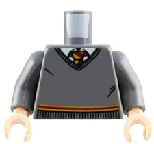 Lego NEW HERMIONE Minifig TORSO Dark Bluish Gray Sweater HP Gryffindor Tie D363