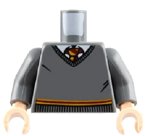 Lego NEW HERMIONE Minifig TORSO Dark Bluish Gray Sweater HP Gryffindor Tie D363