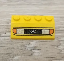 Lego 3037px1U Yellow Slope 45 2 x 4 Silver Car Headlights White Triangle Pattern
